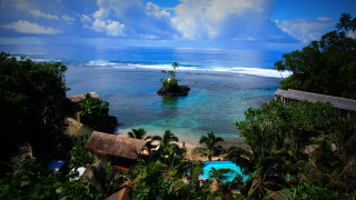 Tropical beach pool island ocean - tropical free wallpaper