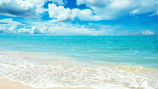 Beach wave blue sky clouds - ocean free wallpaper