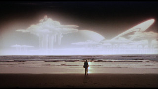 Man beach ocean cloudy sky - the ocean under a cloudy sky free wallpaper