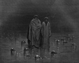 Men water animals dark night - dark art free wallpaper