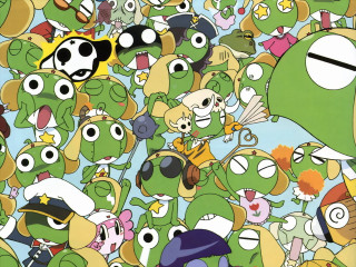 Cartoon characters green yellow pattern - madhouse free wallpaper