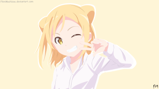 Blonde woman funny face white - her finger free wallpaper