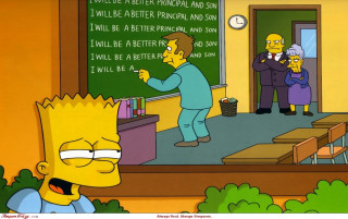 Teacher simpsons character classroom chalkboard - institutional free wallpaper
