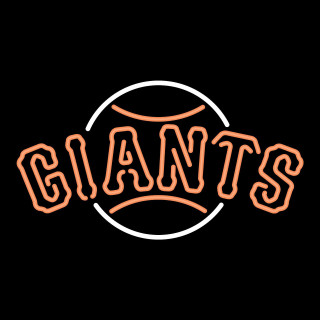 Neon sign giants circle center - international typographic style free wallpaper