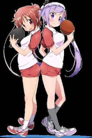 Anime girls football hands game - poster art free wallpaper