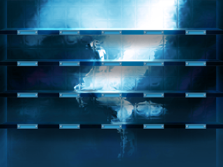 Blue abstract background reflection person - abstract illusionism free wallpaper