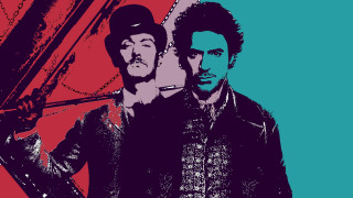Two men red blue background - neofauvism free wallpaper