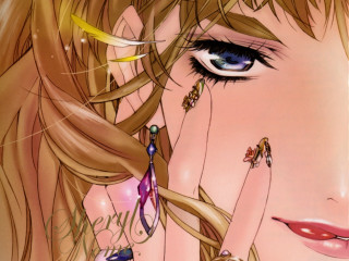 Woman long hair blue eyes 32 - amano free wallpaper