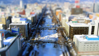 Tokyo cityscape tiltshift toyism traffic - tilt shift free wallpaper