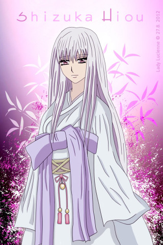 Woman long white hair purple 6 - anime visual free wallpaper