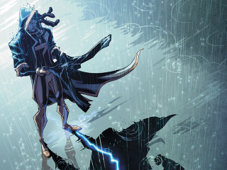 Man horse rain lightning demon - a man riding free wallpaper