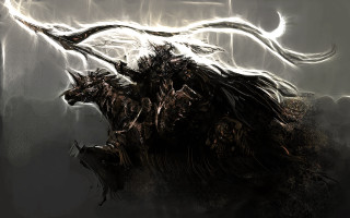Bull horns back digital painting - its back free wallpaper