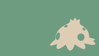 Green white fish backside cel - green background free wallpaper