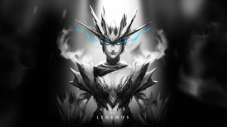 Horned man blue eyes smoke - league of legends concept art free wallpaper
