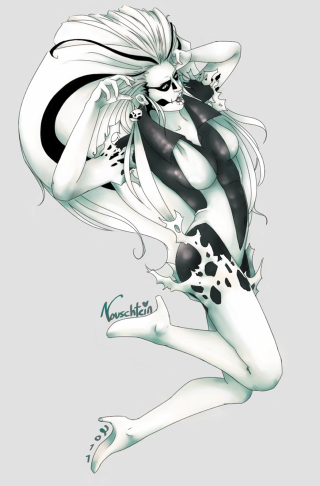 Woman flying black white costume - costume free wallpaper