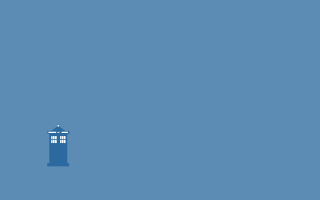 Blue phone booth clock sky - a blue sky background free wallpaper