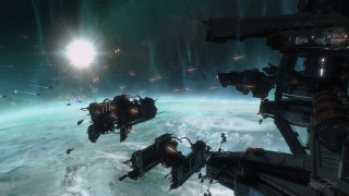 Ships ocean moon bright light - a group of ships free wallpaper