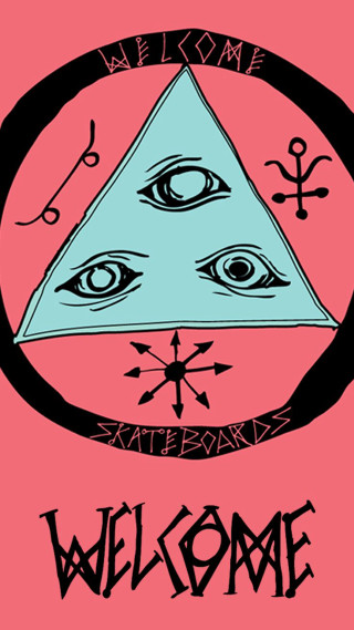 Pink background triangle eye welcome - a triangle free wallpaper