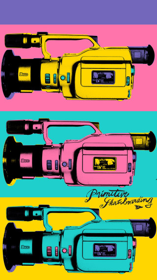 Three colored objects row colorful - video art free wallpaper