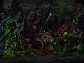 Zombie figurines green paint display - neoexpressionism free wallpaper