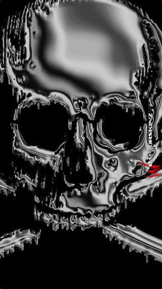 Skull crossbones red marker side - a red marker free wallpaper