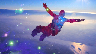 Man flying space stars planets - star and planets free wallpaper
