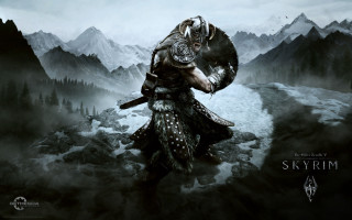 Horned man sword snowy mountains 2 - daryush shokof free wallpaper