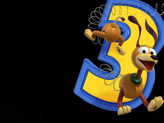 Cartoon character running number three - 3 d free wallpaper