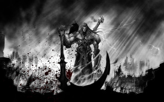Demonic demon city lightning sky - the sky behind free wallpaper