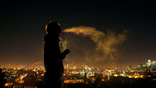 Person hill city night lights - daren bader free wallpaper