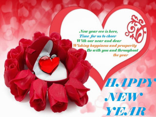 Red rose heart newyear happy - a happy new year free wallpaper