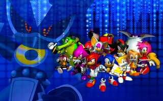 Sonic hedgehog characters blue background - bauhau free wallpaper