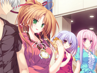 Anime girls group room man - a screenshot free wallpaper for desktop