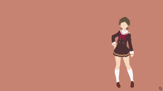 Girl sweater skirt pink background - white collar free wallpaper