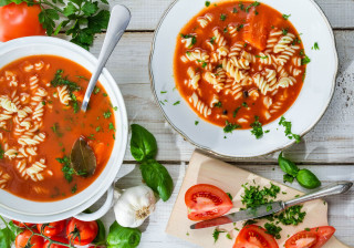 Pasta soup cutting board vegetables - cutting free wallpaper