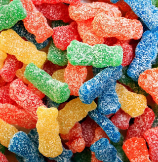 Gummy bears white background blue - 4k uhd image free wallpaper
