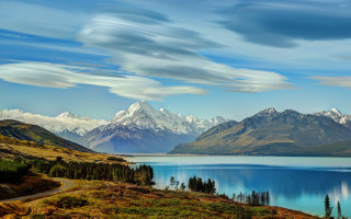 Mountain lake road scenic view - scenic free wallpaper