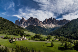 Mountain church foreground church middle - a matte painting free wallpaper