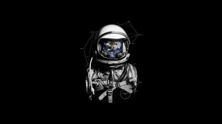 Space man shuttle armor greyscale - a white outline free wallpaper