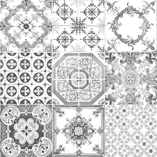 Black white patterns set four - generative free wallpaper