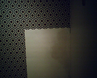Bathroom toilet wallpaper mirror interior - hard edge free wallpaper