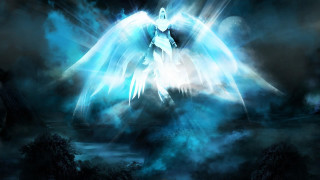 Angel wings sky mountain range - the sky above a mountain range free wallpaper