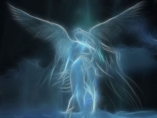 Man with wings in air 3 - fantasy art free wallpaper