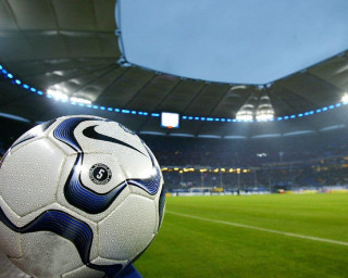 Soccer ball stadium sky background - athletic free wallpaper