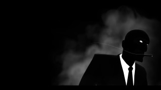 Man suit tie cigarette smoke - his mouth free wallpaper