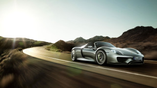 Silver sports car desert road 2 - a road in the desert free wallpaper