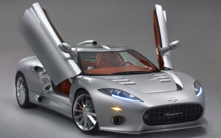 Silver sports car open hood 2 - silver free wallpaper