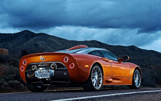 Orange sports car evening dark - nice free wallpaper