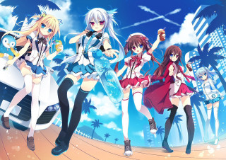 Anime girls beach car sky - a beach free wallpaper for desktop