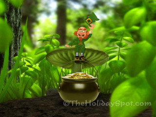 Pot of gold leprechaun woods - dicky doyle free wallpaper